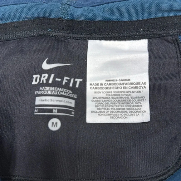 NIKE DriFit Flash Reflective Running Leggings Teal Large - Picture 2 of 6
